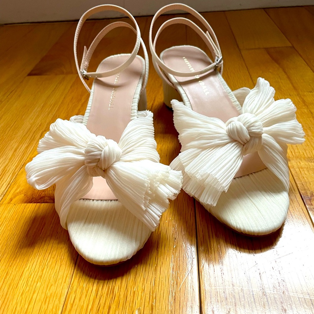 NWT Loeffler Randall Dahlia Pleated Knot Mule with Ankle Strap